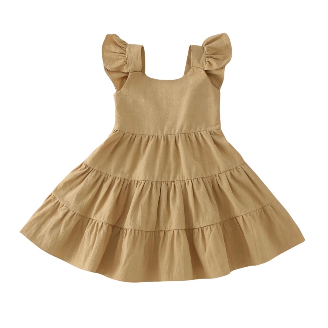 2023 Summer Girls Sundress - Wearebambino - Coffee - 18 - 24 M - 2023 Summer Girls Sundress