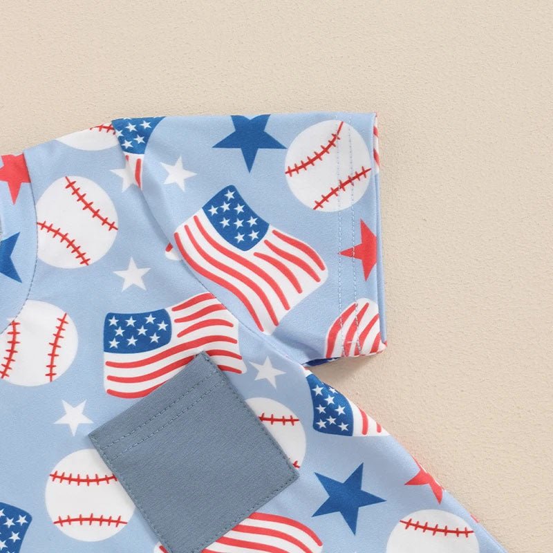 4th of July Baseball Toddler Set - Wearebambino - 9 - 12 M - 4th of July Baseball Toddler Set