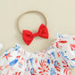 4th of July Puff Sleeve Baby Romper - Wearebambino - 0 - 3 M - 4th of July Puff Sleeve Baby Romper