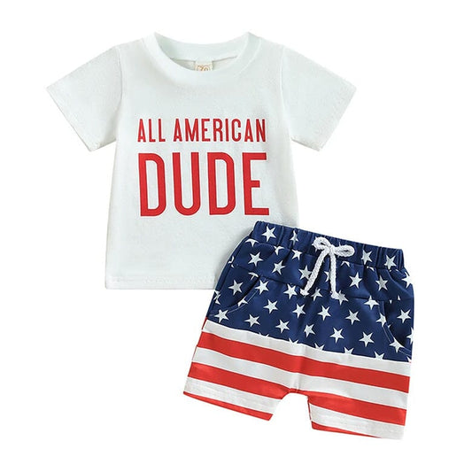 All American Dude Baby Set - Wearebambino - 3 - 6 M - All American Dude Baby Set