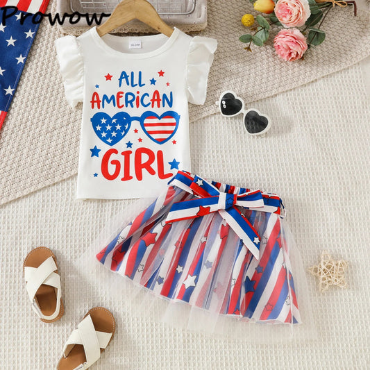 All American Girl Star Denim Short Set - Wearebambino - White - 2T - All American Girl Star Denim Short Set