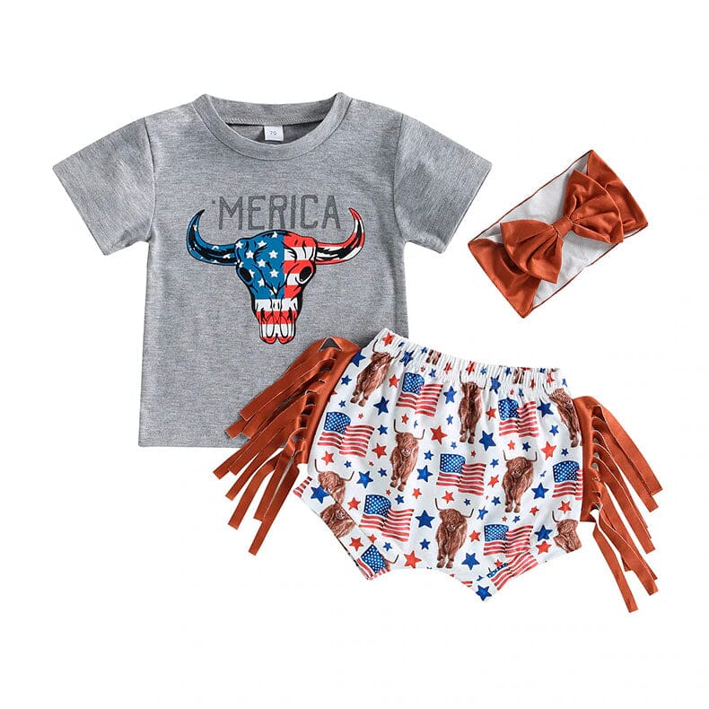 America Fringe Baby Set - Wearebambino - 3 - 6 M - America Fringe Baby Set