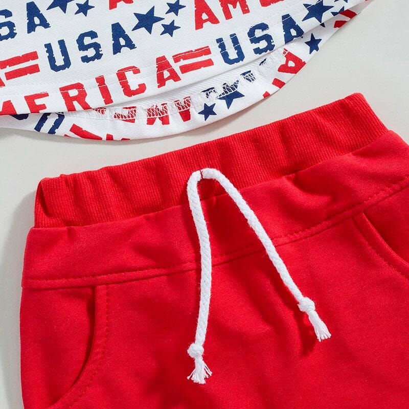 American Red Shorts Set - Wearebambino - 3 - 6 M - American Red Shorts Set