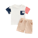 American Solid Shorts Toddler Set - Wearebambino - 2T - American Solid Shorts Toddler Set