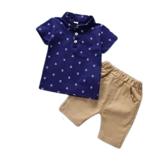 Anchor Polo Set - Wearebambino - Royal Blue - 18 - 24 M - Anchor Polo Set