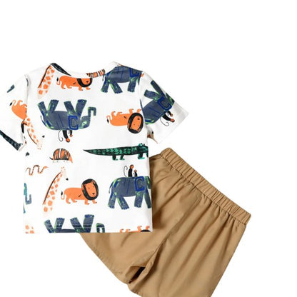 Animal Tee & Shorts - Wearebambino - Multi - color - 3Y (100cm - 39.5in) - Animal Tee & Shorts