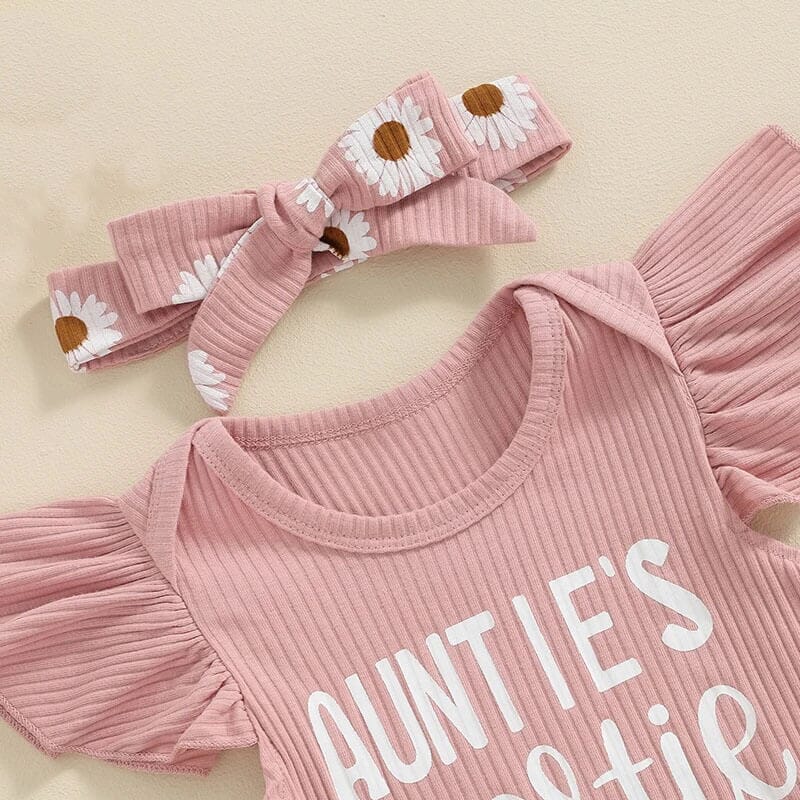 Auntie's Bestie Floral Baby Set - Wearebambino - 0 - 3 M - Auntie's Bestie Floral Baby Set