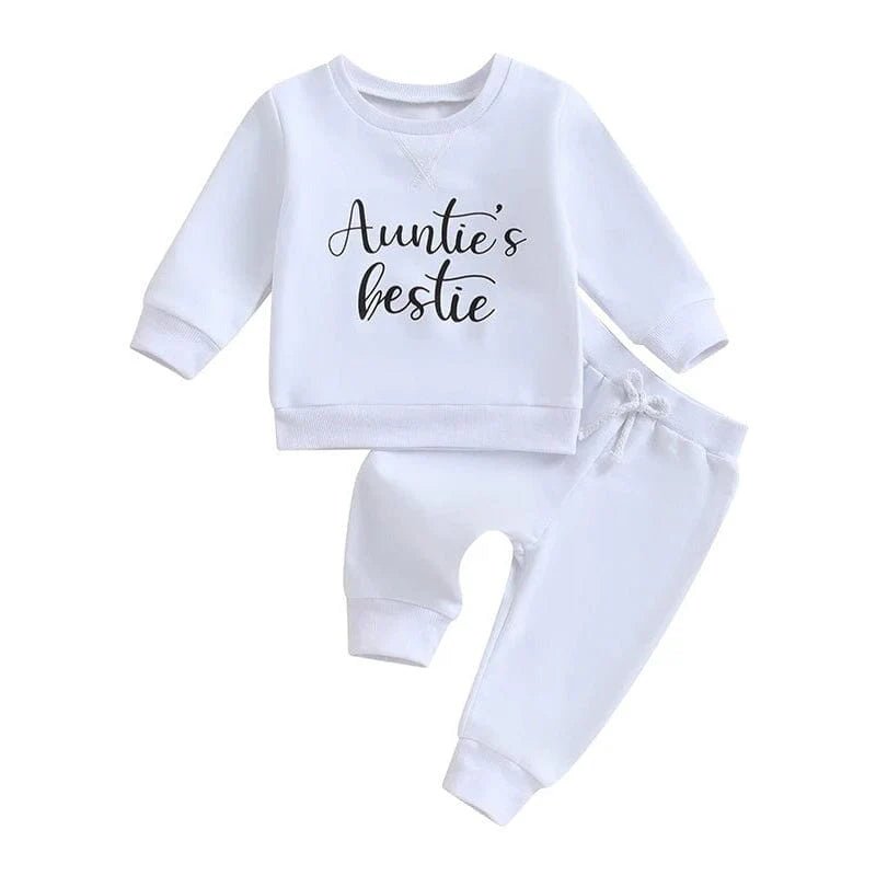 Auntie's Bestie Toddler Set - Wearebambino - White - 9 - 12 M - Auntie's Bestie Toddler Set