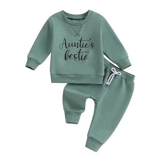 Auntie's Bestie Toddler Set - Wearebambino - Green - 9 - 12 M - Auntie's Bestie Toddler Set