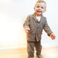 Baby Boys' Plaid 3PCs Casual Suit - Spring/Autumn - Wearebambino - Brown - 12 M - Baby Boys' Plaid 3PCs Casual Suit - Spring/Autumn