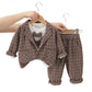 Baby Boys' Plaid 3PCs Casual Suit - Spring/Autumn - Wearebambino - Brown - 12 M - Baby Boys' Plaid 3PCs Casual Suit - Spring/Autumn