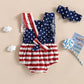 Baby Girl 2Pcs 4th of July Outfit Sleeveless Backless Ruffle Romper USA Flag with Headband Set - Wearebambino - Flag - United States - 0 - 6M - Baby Girl 2Pcs 4th of July Outfit Sleeveless Backless Ruffle Romper USA Flag with Headband Set