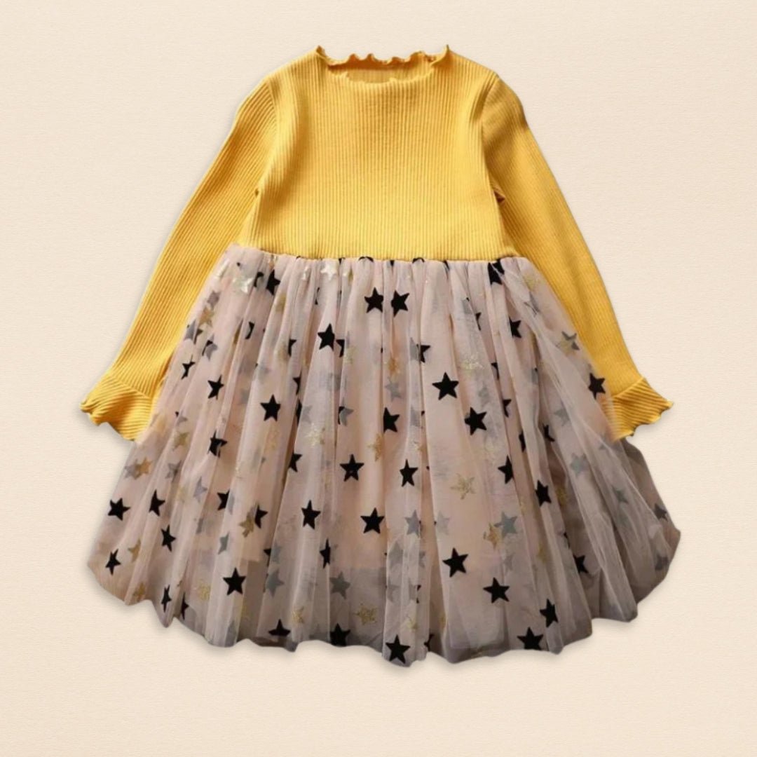 Baby Girls Mesh Star Princess Dress - Wearebambino - Yellow - 3T - Baby Girls Mesh Star Princess Dress