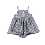 Baby Girls Summer Plaid Rompers - Wearebambino - Blue - 3 M - Baby Girls Summer Plaid Rompers