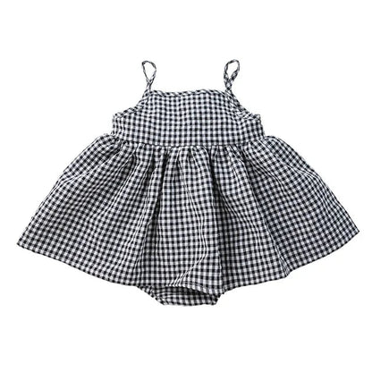 Baby Girls Summer Plaid Rompers - Wearebambino - Blue - 3 M - Baby Girls Summer Plaid Rompers