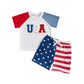 Baby Toddler Boys 2Pcs 4th of July White Short Sleeve USA Letter Embroidery Top Star Stripe Print Shorts Set - Wearebambino - WHITE - 6 - 12 M - United States - Baby Toddler Boys 2Pcs 4th of July White Short Sleeve USA Letter Embroidery Top Star Stripe Print Shorts Set