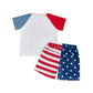 Baby Toddler Boys 2Pcs 4th of July White Short Sleeve USA Letter Embroidery Top Star Stripe Print Shorts Set - Wearebambino - WHITE - 6 - 12 M - United States - Baby Toddler Boys 2Pcs 4th of July White Short Sleeve USA Letter Embroidery Top Star Stripe Print Shorts Set