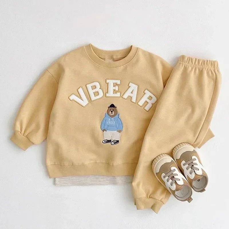 Bambino VBEAR Set : Chic Kids' Sportswear - Wearebambino - Beige - 9 M - Bambino VBEAR Set : Chic Kids' Sportswear