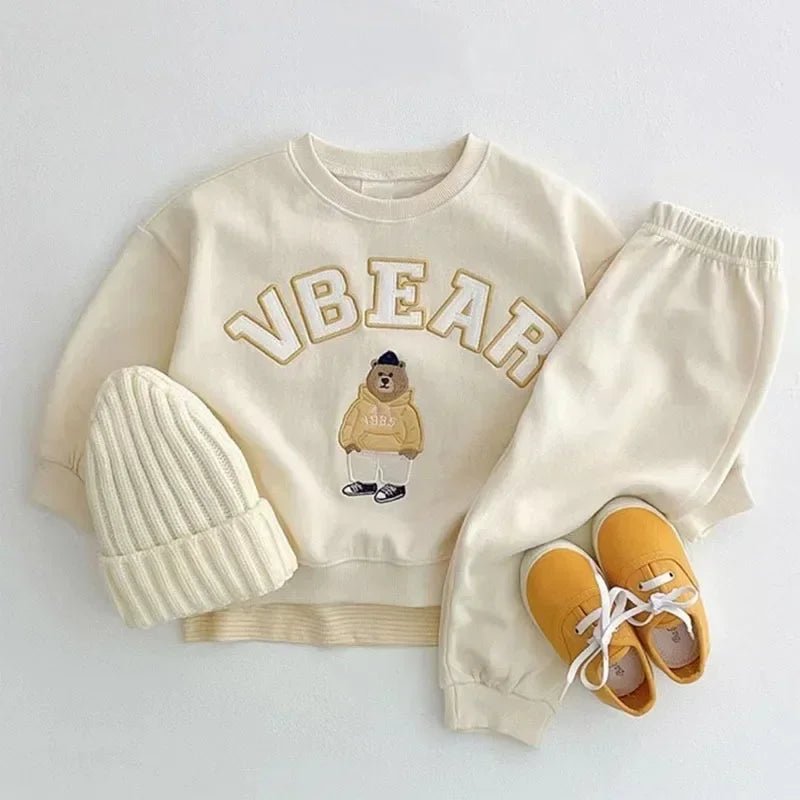 Bambino VBEAR Set : Chic Kids' Sportswear - Wearebambino - Beige - 9 M - Bambino VBEAR Set : Chic Kids' Sportswear