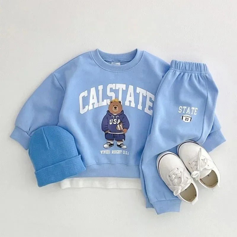 Bambino VBEAR Set : Chic Kids' Sportswear - Wearebambino - Blue - 9 M - Bambino VBEAR Set : Chic Kids' Sportswear