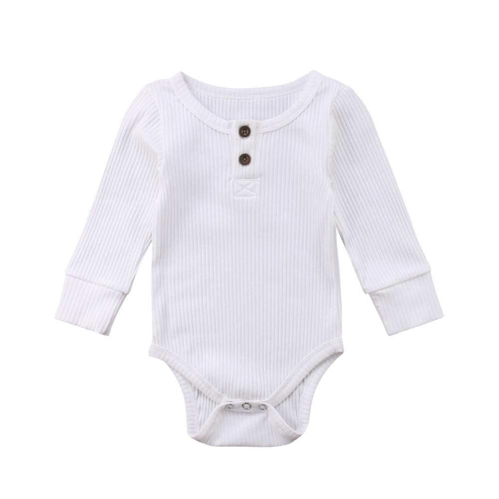 Basic Long Sleeve Baby Jumpsuit - Wearebambino - White - 0 - 3 M - Basic Long Sleeve Baby Jumpsuit