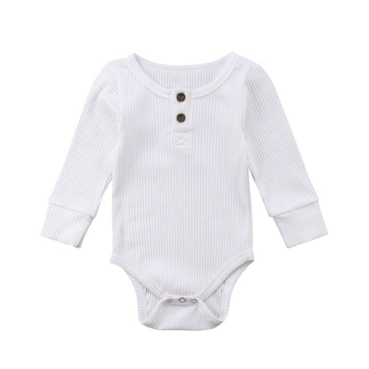 Basic Long Sleeve Baby Jumpsuit - Wearebambino - White - 0 - 3 M - Basic Long Sleeve Baby Jumpsuit