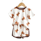 Bear Comfy Top & Shorts - Wearebambino - White - 2Y (90cm - 35.5in) - Bear Comfy Top & Shorts