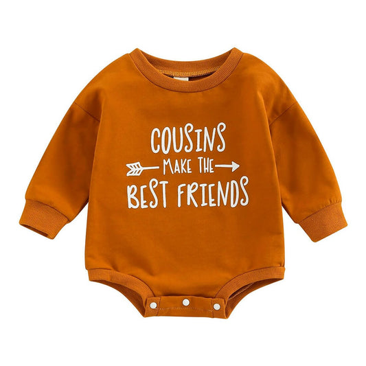 Best Friends Baby Bodysuit - Wearebambino - Brown - 0 - 3 M - Best Friends Baby Bodysuit