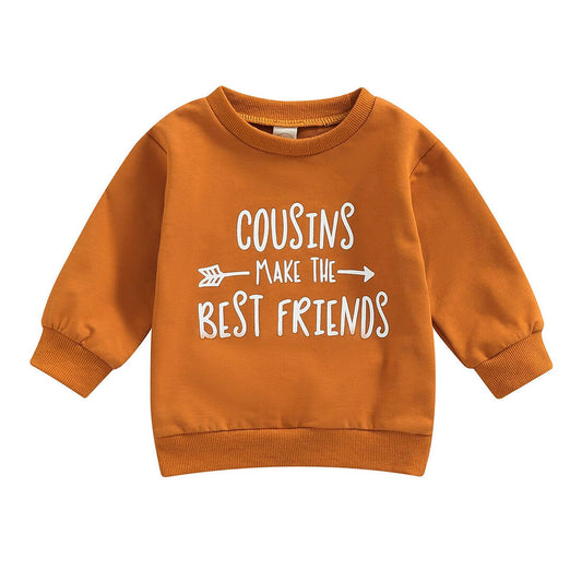 Best Friends Baby Sweatshirt - Wearebambino - Brown - 3 - 6 M - Best Friends Baby Sweatshirt