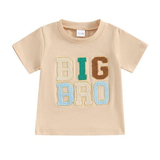 Big Bro Fuzzy Toddler Tee - Wearebambino - Beige - 12 - 18 M - Big Bro Fuzzy Toddler Tee