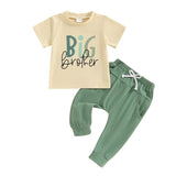 Big Brother Green Pants Toddler Set - Wearebambino - 12 - 18 M - Big Brother Green Pants Toddler Set