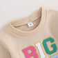 Big Sis Beige Toddler Sweatshirt - Wearebambino - 9 - 12 M - Big Sis Beige Toddler Sweatshirt