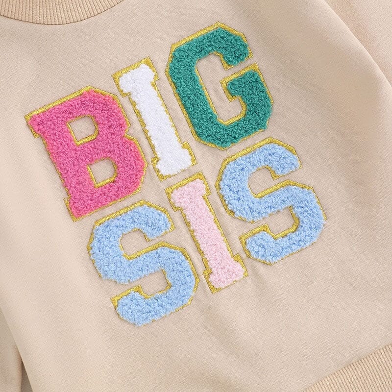 Big Sis Beige Toddler Sweatshirt - Wearebambino - 9 - 12 M - Big Sis Beige Toddler Sweatshirt