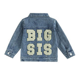 Big Sis Denim Toddler Jacket - Wearebambino - 12 - 18 M - Big Sis Denim Toddler Jacket