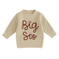 Big Sis Knitted Toddler Sweater - Wearebambino - Beige - 3 - 6 M - Big Sis Knitted Toddler Sweater