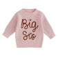 Big Sis Knitted Toddler Sweater - Wearebambino - Beige - 3 - 6 M - Big Sis Knitted Toddler Sweater