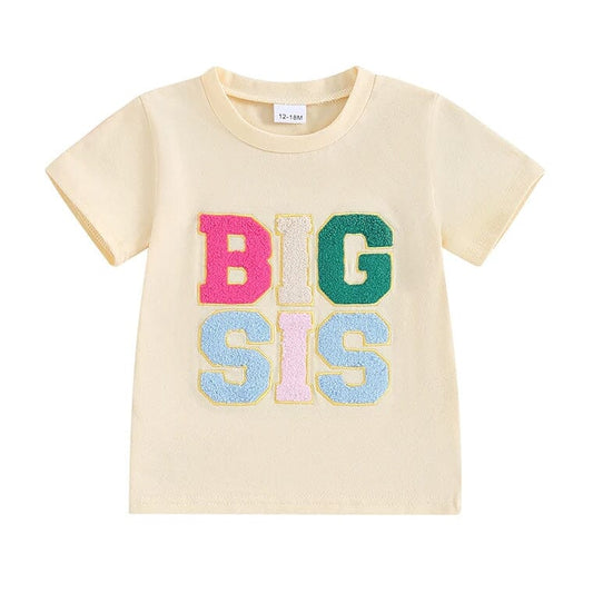 Big Sis Toddler Tee - Wearebambino - Beige - 12 - 18 M - Big Sis Toddler Tee