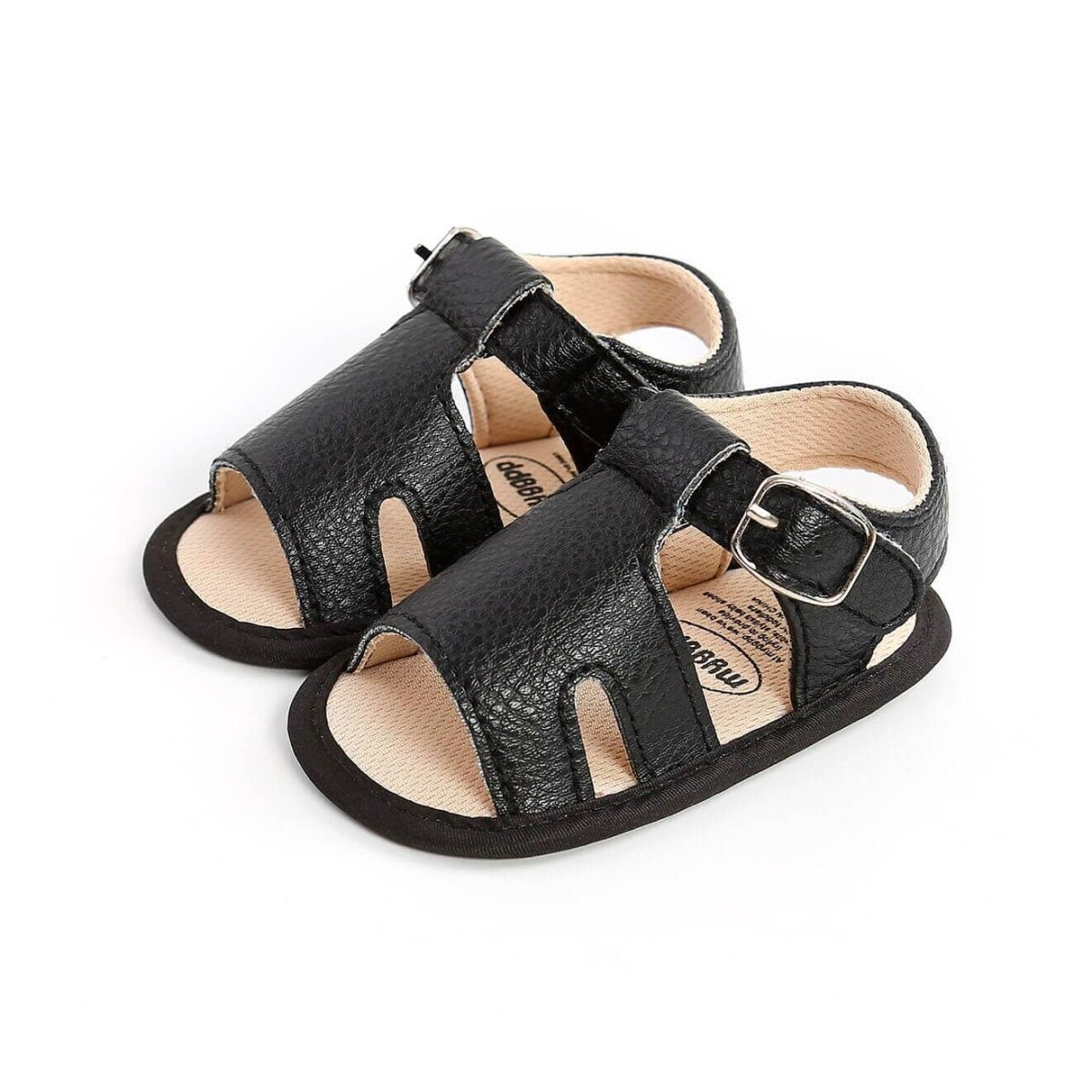 Black Buckle Up Baby Sandals - Wearebambino - 1 - Black Buckle Up Baby Sandals