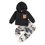 Black Camo Hooded Baby Set - Wearebambino - 3 - 6 M - Black Camo Hooded Baby Set