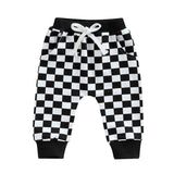 Black Checkered Baby Pants - Wearebambino - 3 - 6 M - Black Checkered Baby Pants