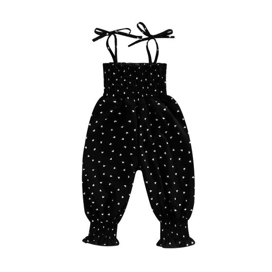 Black Hearts Baby Toddler Jumpsuit - Wearebambino - 9 - 12 M - Black Hearts Baby Toddler Jumpsuit