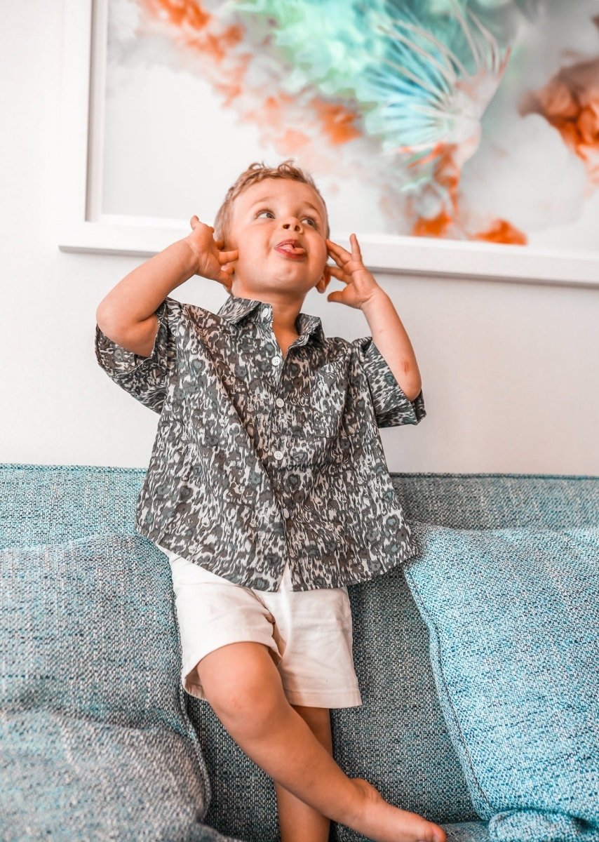 Black Leopard print shirt - Wearebambino - Black Leopard - 2T - Black Leopard print shirt