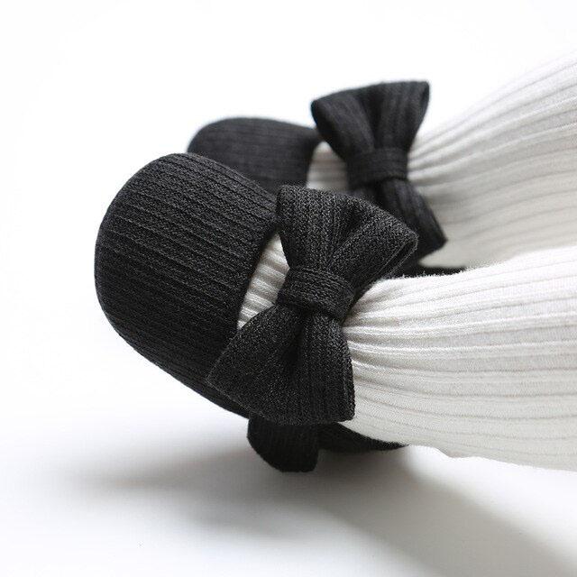 Black Solid Bow Baby Shoes - Wearebambino - 1 - Black Solid Bow Baby Shoes