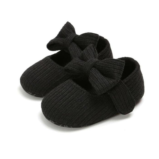 Black Solid Bow Shoes - Wearebambino - 1 - Black Solid Bow Shoes