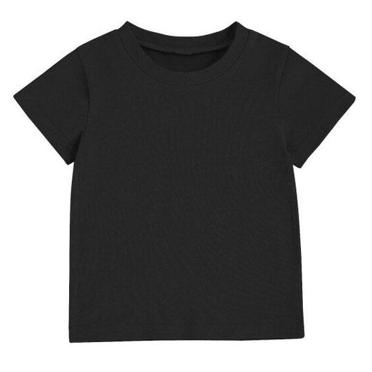 Black Solid Toddler Tee - Wearebambino - 9 - 12 M - Black Solid Toddler Tee