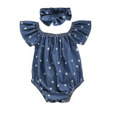 Blue Hearts Baby Romper - Wearebambino - 3 - 6 M - Blue Hearts Baby Romper