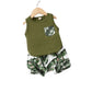 Boho Chic Tank & Leafy Shorts set - Wearebambino - Khaki - 12 - 18 M - Boho Chic Tank & Leafy Shorts set