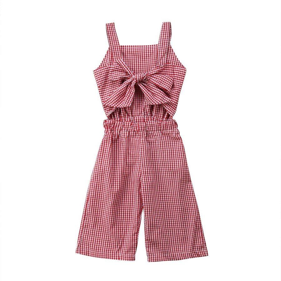 Bow Plaid Toddler Jumpsuit - Wearebambino - 2T - Bow Plaid Toddler Jumpsuit