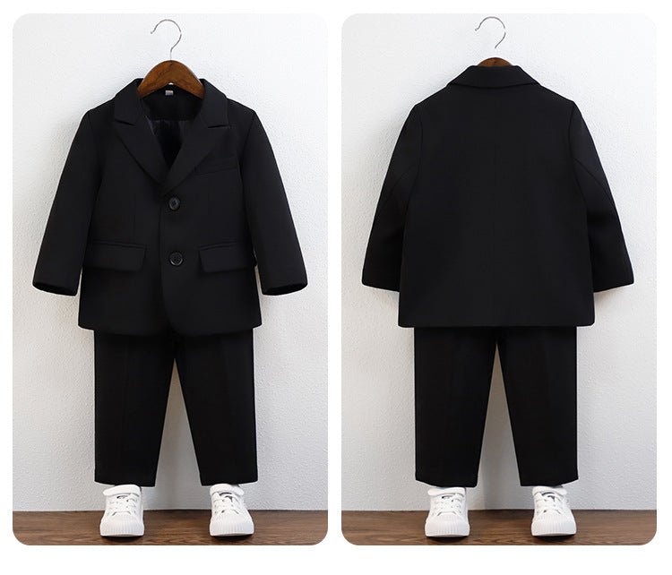 Boys' Formal 2PCS Suit - Wearebambino - BLACK - 12 M - Boys' Formal 2PCS Suit