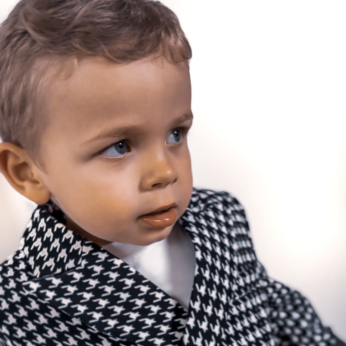 Boys' Houndstooth Formal Suit - Wearebambino - Blazer - Pants - Bowtie - 12 M - Boys' Houndstooth Formal Suit